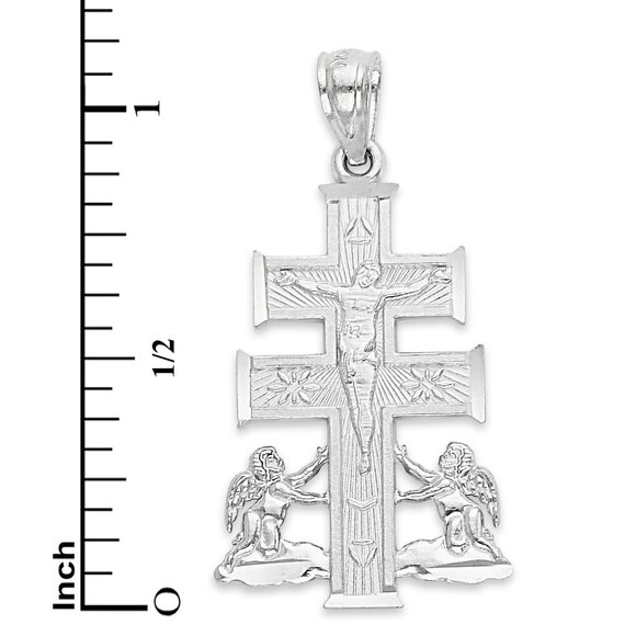 925 Sterling Silver Cross of Caravaca Pendant for Necklace - Bapt Gift - Picture 4 of 5